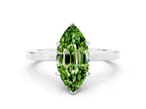 White gold Marquise Cut Peridot Solitaire Engagement Ring with Classic Band and Four-Prong Setting_24