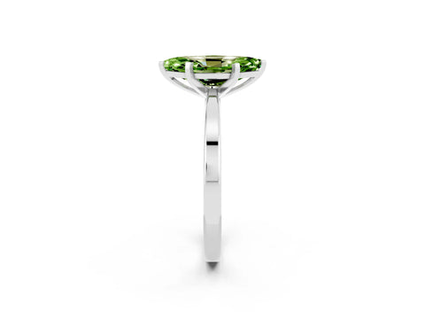 White gold Marquise Cut Peridot Solitaire Engagement Ring with Classic Band and Four-Prong Setting_26