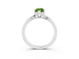 White gold Marquise Cut Peridot Solitaire Engagement Ring with Classic Band and Four-Prong Setting_27