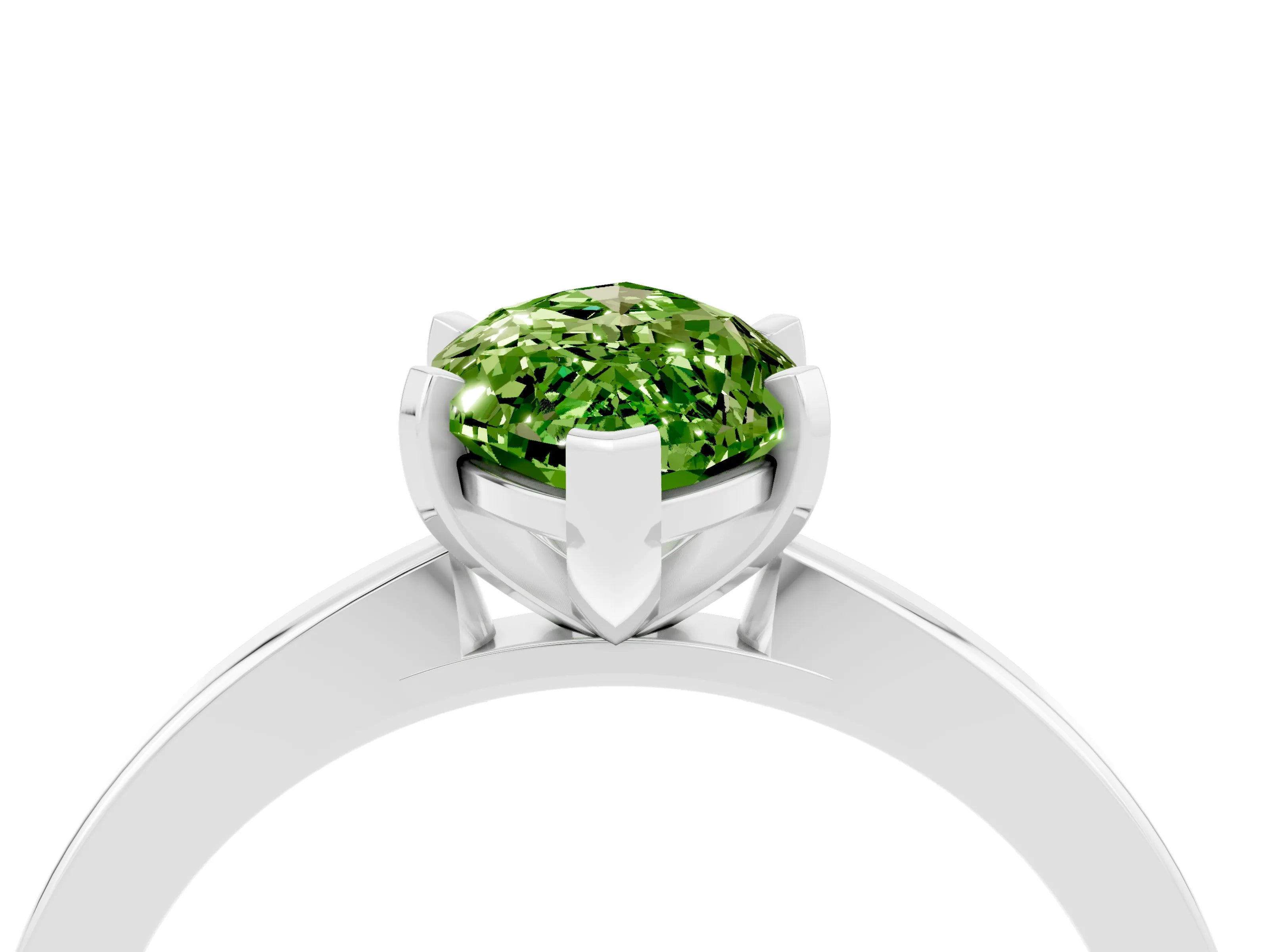 White gold Marquise Cut Peridot Solitaire Engagement Ring with Classic Band and Four-Prong Setting_28