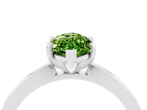 White gold Marquise Cut Peridot Solitaire Engagement Ring with Classic Band and Four-Prong Setting_28