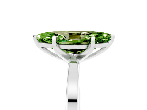 White gold Marquise Cut Peridot Solitaire Engagement Ring with Classic Band and Four-Prong Setting_29