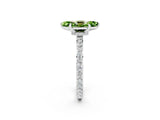 White gold Marquise Cut Peridot Solitaire Engagement Ring with Pavé Band and Four-Prong Setting_2