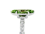 White gold Marquise Cut Peridot Solitaire Engagement Ring with Pavé Band and Four-Prong Setting_5
