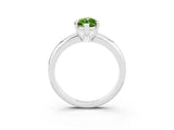 White gold Marquise Cut Peridot Solitaire Engagement Ring with Round Band and Four-Prong Setting_3