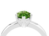 White gold Marquise Cut Peridot Solitaire Engagement Ring with Round Band and Four-Prong Setting_4