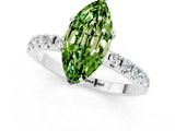 White gold Marquise Cut Peridot Solitaire Pavé Band with Four-Prong Setting_1