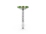 White gold Marquise Cut Peridot Solitaire Pavé Band with Four-Prong Setting_2