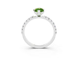 White gold Marquise Cut Peridot Solitaire Pavé Band with Four-Prong Setting_3
