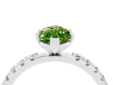 White gold Marquise Cut Peridot Solitaire Pavé Band with Four-Prong Setting_4