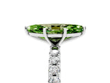 White gold Marquise Cut Peridot Solitaire Pavé Band with Four-Prong Setting_5