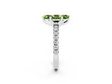 White gold Marquise Cut Peridot Solitaire Pavé Engagement Ring with Round Band and Prong Setting_15