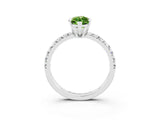 White gold Marquise Cut Peridot Solitaire Pavé Engagement Ring with Round Band and Prong Setting_15