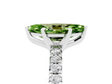 White gold Marquise Cut Peridot Solitaire Pavé Engagement Ring with Round Band and Prong Setting_17