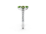 White gold Marquise Cut Peridot Solitaire Pavé Engagement Ring with Round Band and Prong Setting_81