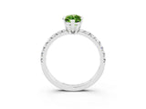 White gold Marquise Cut Peridot Solitaire Pavé Engagement Ring with Round Band and Prong Setting_82