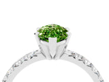 White gold Marquise Cut Peridot Solitaire Pavé Engagement Ring with Round Band and Prong Setting_83