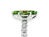 White gold Marquise Cut Peridot Solitaire Pavé Engagement Ring with Round Band and Prong Setting_84