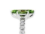 White gold Marquise Cut Peridot Solitaire Pavé Engagement Ring with Round Band and Prong Setting_96