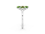 White gold Marquise Cut Peridot Solitaire Ring with Flower Prong Setting and Classic Band_26