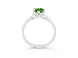 White gold Marquise Cut Peridot Solitaire Ring with Flower Prong Setting and Classic Band_27
