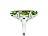 White gold Marquise Cut Peridot Solitaire Ring with Flower Prong Setting and Classic Band_29