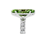 White gold Marquise Cut Peridot Solitaire Ring with Pavé Accents and Four-Prong Setting_5
