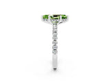 White gold Marquise Cut Peridot Solitaire Ring with Pavé Band and Four-Prong Setting_26