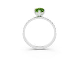 White gold Marquise Cut Peridot Solitaire Ring with Pave Band and Four Prong Setting_27