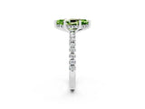 White gold Marquise Cut Peridot Solitaire Ring with Round  Pavé Band and Four-Prong Setting_50