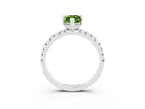 White gold Marquise Cut Peridot Solitaire Ring with Round  Pavé Band and Four-Prong Setting_51