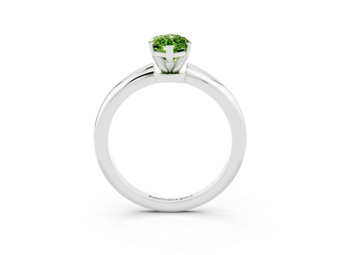 White gold Marquise Cut Peridot Solitaire Ring with Six-Prong Setting and Classic Band_3