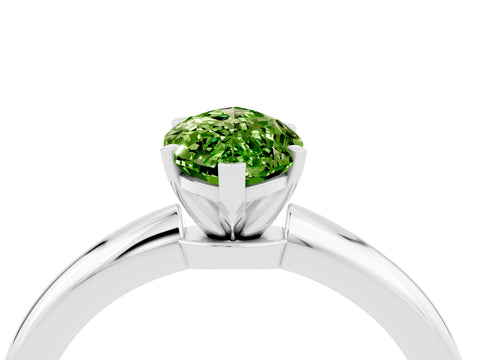 White gold Marquise Cut Peridot Solitaire Ring with Six-Prong Setting and Classic Band_4