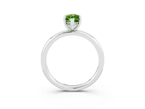 White gold Marquise Cut Peridot Solitaire Ring with Thin Band and Four-Prong Setting_15