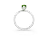 White gold Marquise Cut Peridot Solitaire Ring with Thin Band and Four-Prong Setting_15