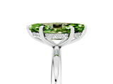 White gold Marquise Cut Peridot Solitaire Ring with Thin Band and Four-Prong Setting_17
