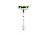 White gold Marquise Cut Peridot Solitaire Ring with Thin Band and Prong Setting_14