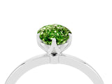 White gold Marquise Cut Peridot Solitaire Ring with Thin Band and Prong Setting_16