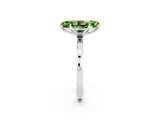 White gold Marquise Cut Peridot Solitaire Ring with Thin Band and Prong Setting_38