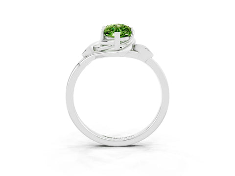 White gold Marquise Cut Peridot Solitaire Ring with Twist Band and Four-Prong Setting_39