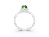 White gold Marquise Cut Peridot Solitaire Ring with Wide Band and Prong Setting_3
