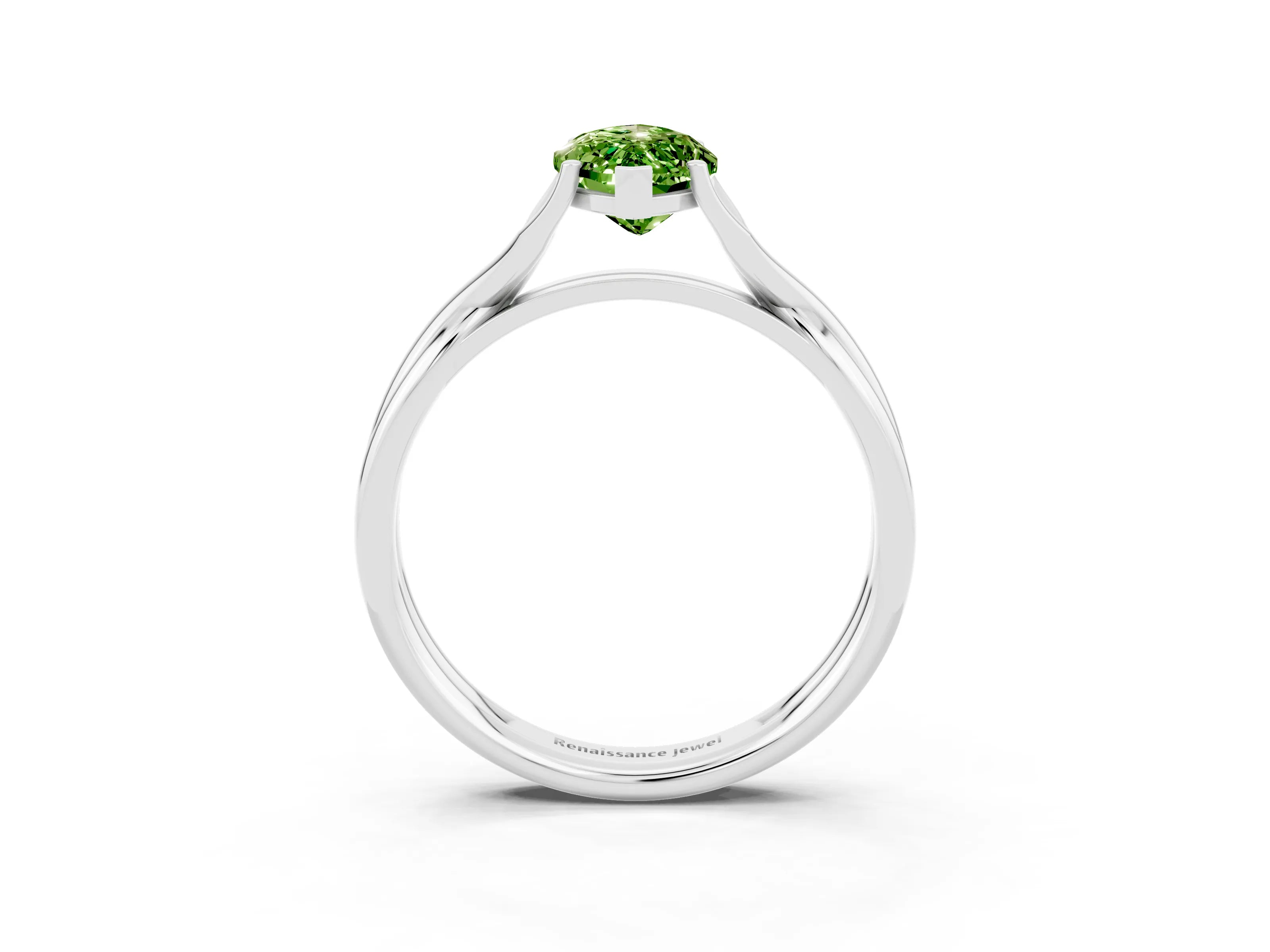 White gold Marquise Cut Peridot Solitaire Twist Band Prong Setting Ring_39