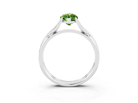 White gold Marquise Cut Peridot Solitaire Twist Band Prong Setting Ring_39