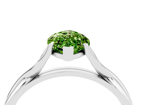 White gold Marquise Cut Peridot Solitaire Twist Band Prong Setting Ring_40