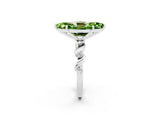 White gold Marquise Cut Peridot Solitaire Twisted Band with Round  Accents and Prong Setting_33