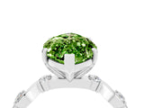 White gold Marquise Cut Peridot Solitaire Twisted Band with Round  Accents and Prong Setting_35