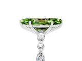 White gold Marquise Cut Peridot Solitaire with Side Stones on a Pavé Band and Four-Prong Setting_5