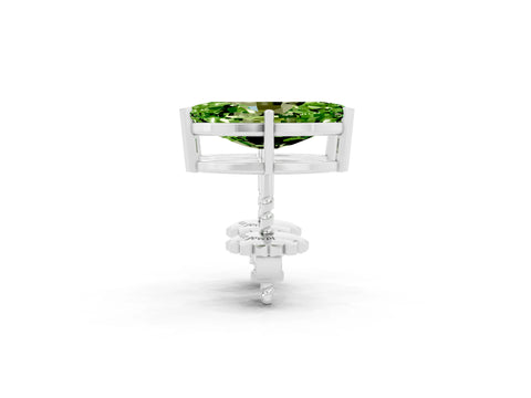 White gold Marquise Cut Peridot Stud Earrings_32