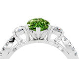 White gold Marquise Cut Peridot Three-Stone Ring with Pavé Split Shank and Four-Prong Setting_16