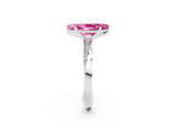 White gold Marquise Cut Pink Sapphire Engagement Ring with Side Stone Accents and Four-Prong Setting_26